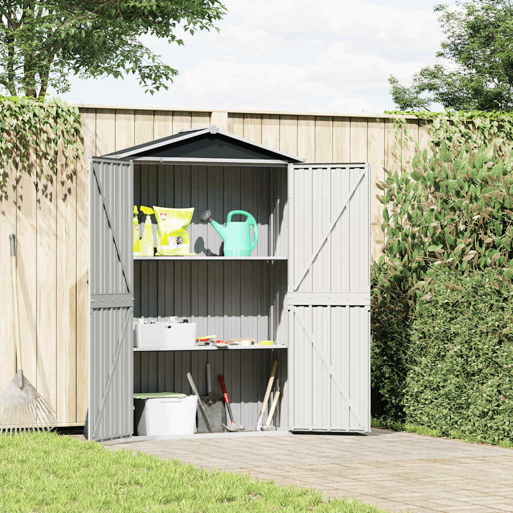 vidaXL Tuinschuur 116x45x175 cm gegalvaniseerd staal grijs