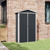 vidaXL Tuinschuur 116x45x175 cm gegalvaniseerd staal grijs