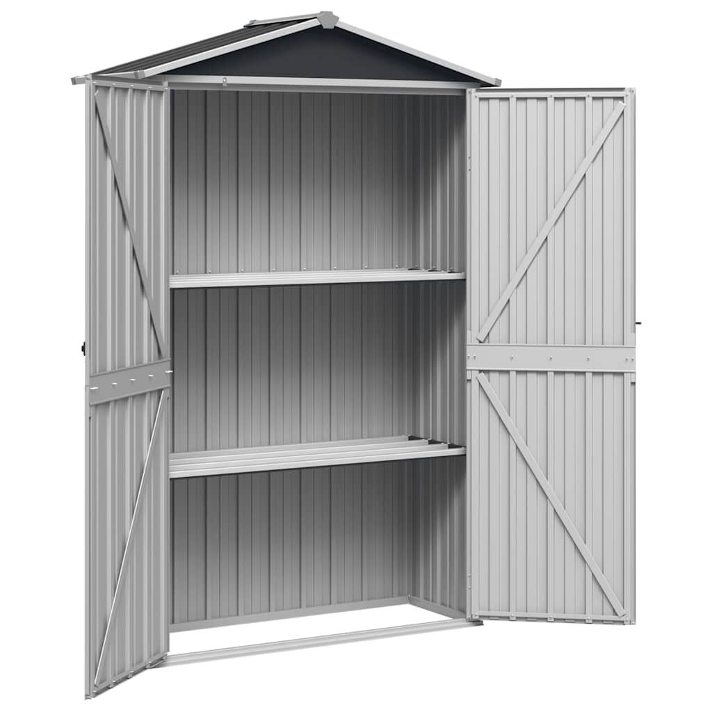 vidaXL Tuinschuur 116x45x175 cm gegalvaniseerd staal grijs