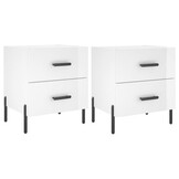 vidaXL Nachtkastjes 2 st 40x35x47,5 cm bewerkt hout hoogglans wit