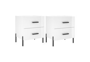 Nachtkastjes Hoogglans Wit (2 stuks) - 41% Korting