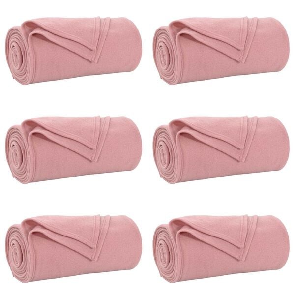 vidaXL Kleden 6 st Roze 200 x 150 cm 2.52 kg Fleece