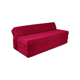Opvouwbaar matras met hoofdkussen - Wasbare hoes - 200cm x 120cm x 10cm - bordeaux