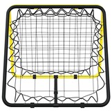 vidaXL Voetbalrebounder dubbelzijdig verstelbaar staal geel en zwart