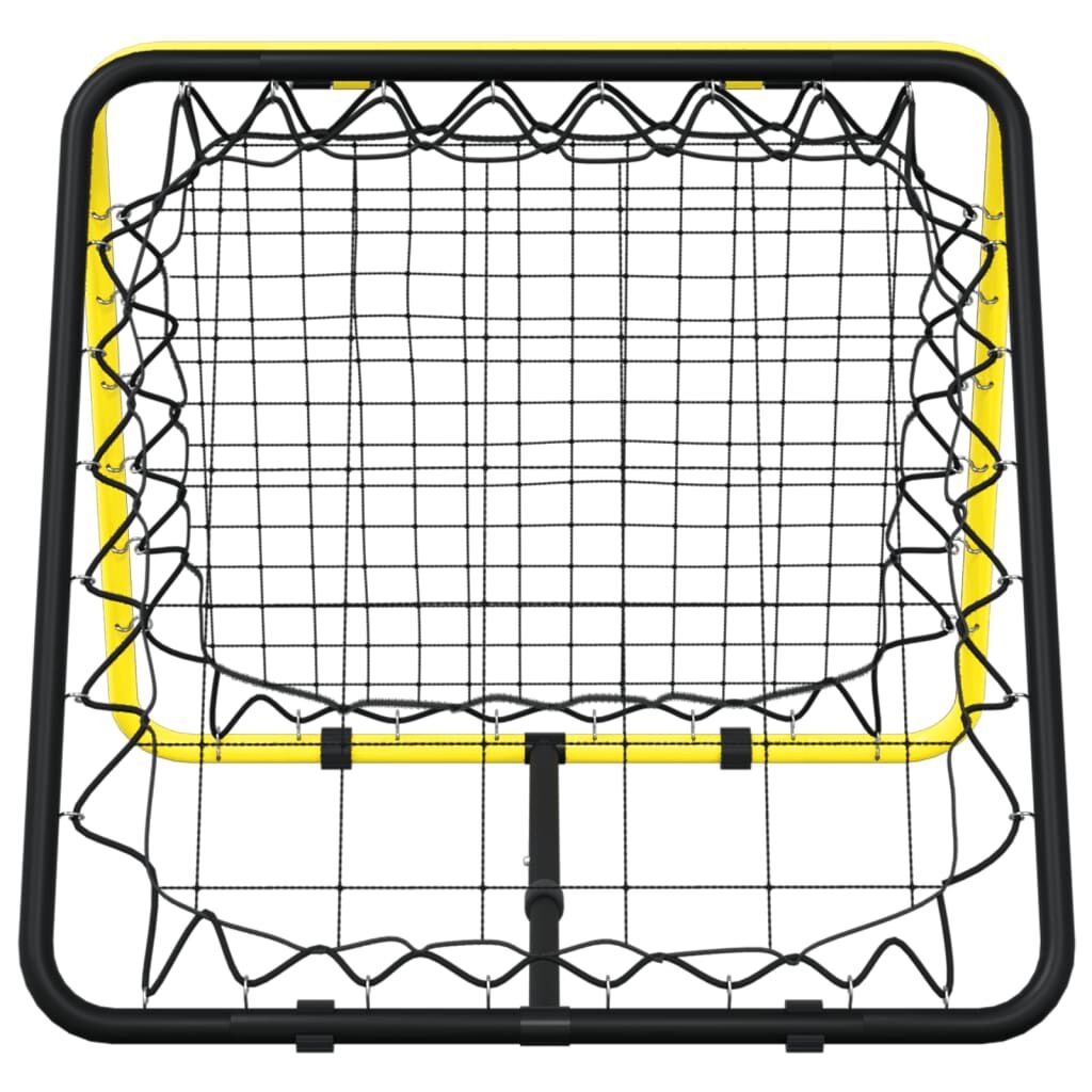 vidaXL Voetbalrebounder dubbelzijdig verstelbaar staal geel en zwart