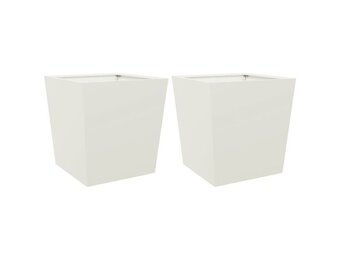 vidaXL Plantenbakken 2 st 50x50x50 cm staal wit