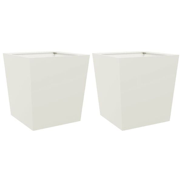 vidaXL Plantenbakken 2 st 50x50x50 cm staal wit