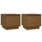 vidaXL Nachtkastjes 2 st 35x34x32 cm massief grenenhout honingbruin
