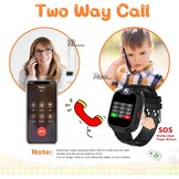 Smartwatch voor kinderen met camera Muziekhorloge Telefoon Spraakoproep SOS Games Wekker, babymeisje en jongen 3-12 jaar Cadeau