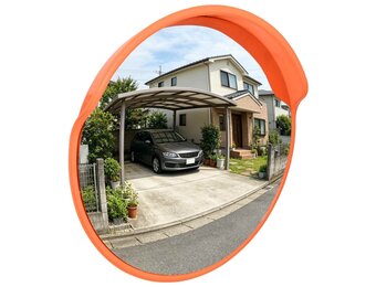 vidaXL Buiten Convex Verkeersspiegel Oranje Ø30 cm Polycarbonaat