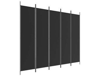 5-delig Kamerscherm Zwart 250x200 cm - 29% Korting!