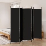 5-delig Kamerscherm Zwart 250x200 cm - 29% Korting!