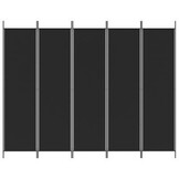 5-delig Kamerscherm Zwart 250x200 cm - 29% Korting!