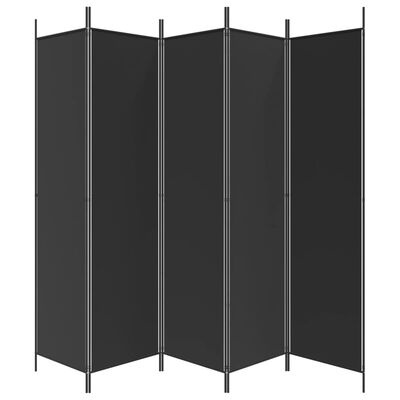5-delig Kamerscherm Zwart 250x200 cm - 29% Korting!