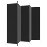 5-delig Kamerscherm Zwart 250x200 cm - 29% Korting!