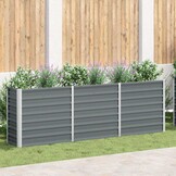 vidaXL Plantenbak verhoogd 240x40x77 cm gegalvaniseerd staal grijs