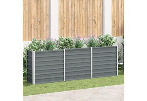 Verhoogde Plantenbak Staal 240x40x77 cm Grijs - 29% Korting!