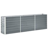 vidaXL Plantenbak verhoogd 240x40x77 cm gegalvaniseerd staal grijs