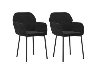 vidaXL Eetkamerstoelen 2 st fluweel zwart