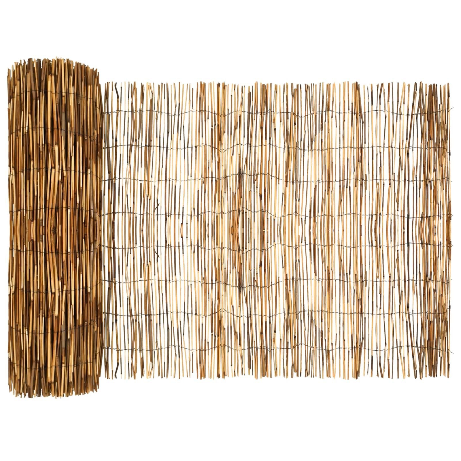 vidaXL Tuinhek Geë carboniseerd 500 x 80 cm Riet