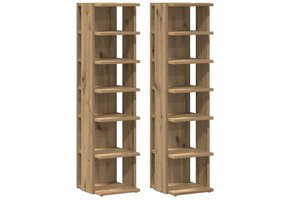 vidaXL Salontafel 40x40x43 cm Bewerkt Hout Artisanaal Eikenkleurig - 40% Korting