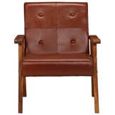 vidaXL Fauteuil echt leer bruin