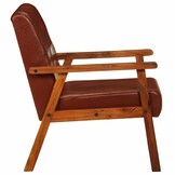 vidaXL Fauteuil echt leer bruin