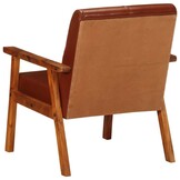 vidaXL Fauteuil echt leer bruin