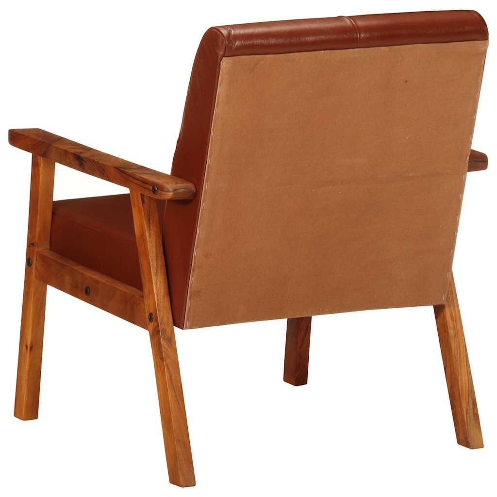vidaXL Fauteuil echt leer bruin