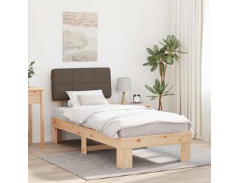 vidaXL Bedframe met Gevoerd Hoofdgedeelte Taupe 90 x 200 cm