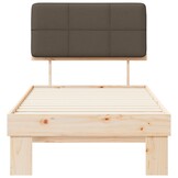 vidaXL Bedframe met Gevoerd Hoofdgedeelte Taupe 90 x 200 cm