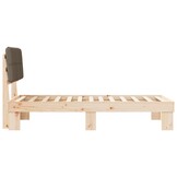 vidaXL Bedframe met Gevoerd Hoofdgedeelte Taupe 90 x 200 cm