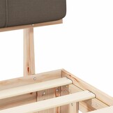 vidaXL Bedframe met Gevoerd Hoofdgedeelte Taupe 90 x 200 cm
