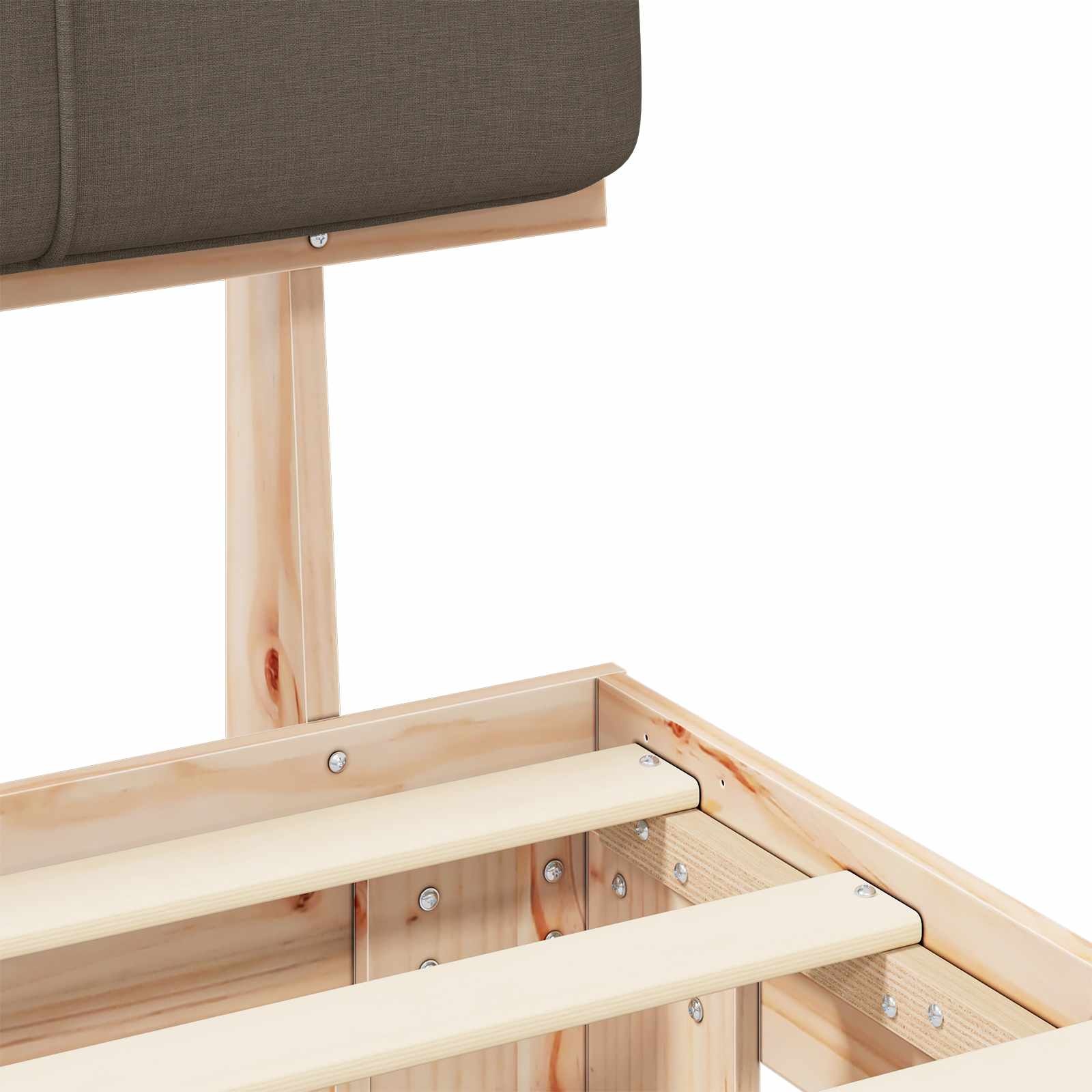vidaXL Bedframe met Gevoerd Hoofdgedeelte Taupe 90 x 200 cm