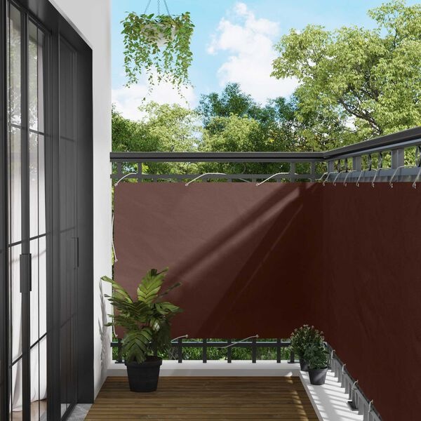 vidaXL Balkon Scherm 110 x 700 cm Oxford Stof Rechthoekig Bruin