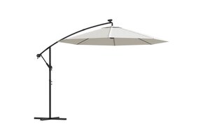Zweefparasol met LED-verlichting 300 cm Zand - 37% Korting
