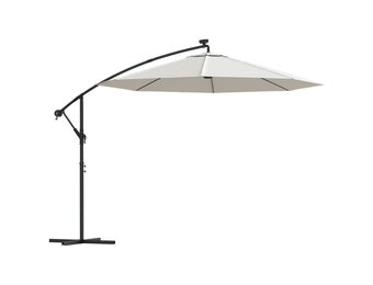 Zweefparasol met LED-verlichting 300cm Zand - 30% Korting