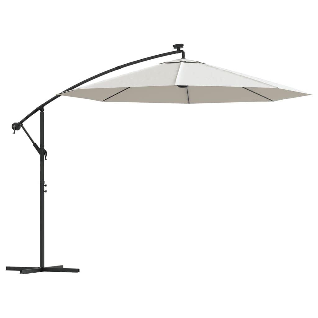 Zweefparasol met LED-verlichting 300cm Zand - 30% Korting