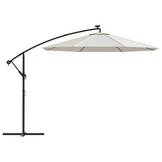 Zweefparasol met LED-verlichting 300cm Zand - 30% Korting