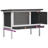 Konijnenhok Buiten 1 Verdieping Hout Grijs - 34% Korting!