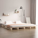 vidaXL Palletbed Massief Grenenhout 140x200 cm - 30% Korting