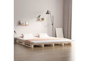 vidaXL Palletbed Massief Grenenhout 140x200 cm - 37% Korting