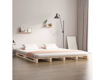 vidaXL Palletbed Massief Grenenhout 140x200 cm - 30% Korting