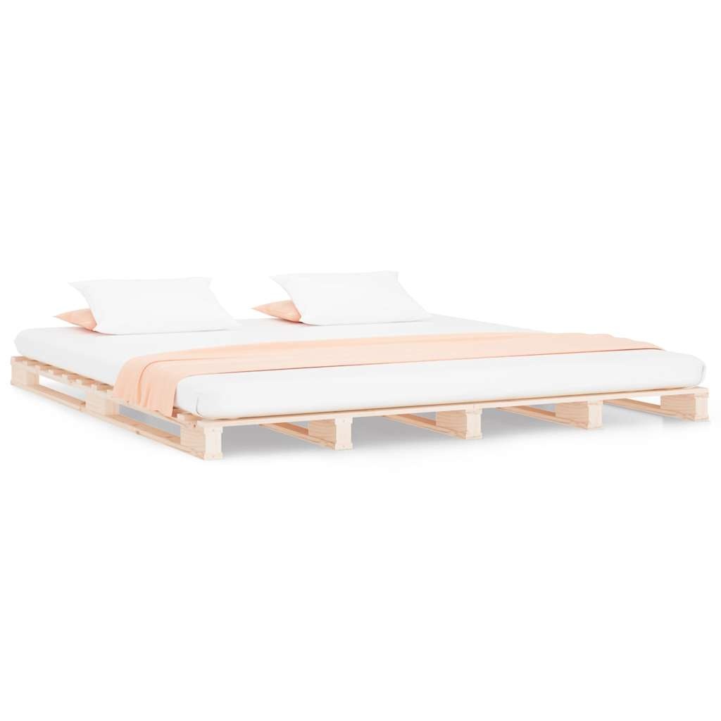 vidaXL Palletbed Massief Grenenhout 140x200 cm - 30% Korting