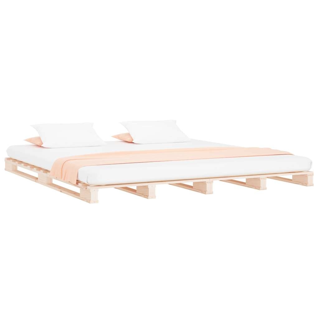 vidaXL Palletbed Massief Grenenhout 140x200 cm - 30% Korting