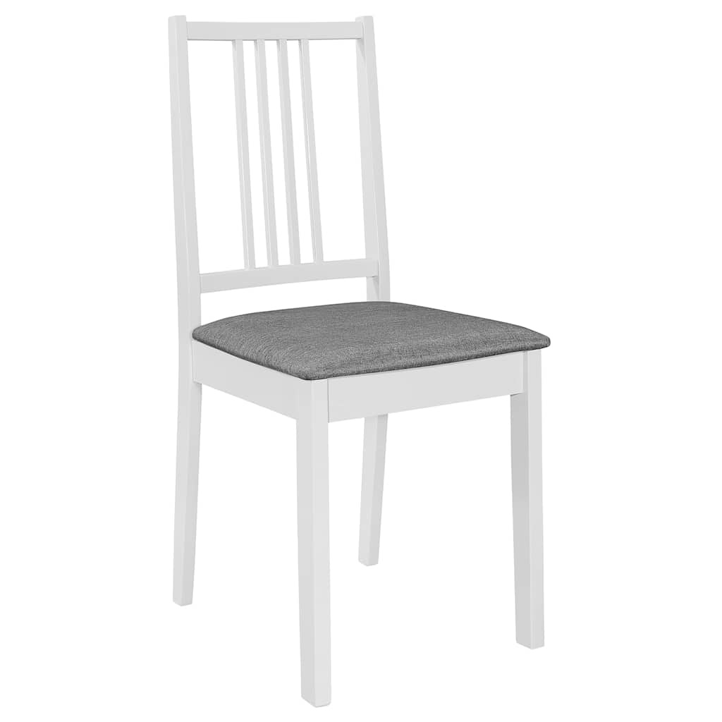 Eetkamerstoelen 2 stuks massief hout wit met kussens - 34% korting