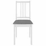 Eetkamerstoelen 2 stuks massief hout wit met kussens - 34% korting
