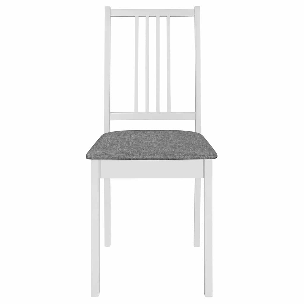 Eetkamerstoelen 2 stuks massief hout wit met kussens - 34% korting