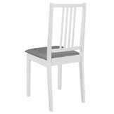 Eetkamerstoelen 2 stuks massief hout wit met kussens - 34% korting