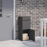 Pakket Buis met Opslag Zwart Staal (41x38x103cm) - 35% Korting